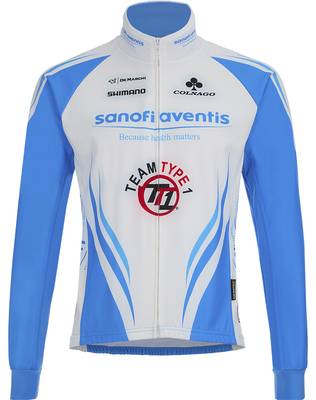Велокуртка De Marchi Team Sanofi Aventis TT1 Thermo Jacket (white-blue)