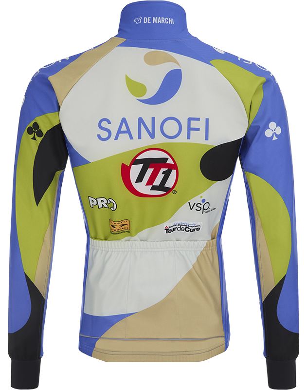 Велокуртка De Marchi Team Sanofi TT1 Thermo Pro Jacket (white-blue-green)