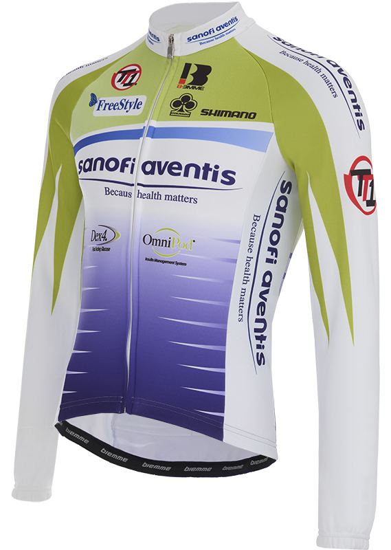 Велокуртка Biemme Team Sanofi Aventis TT1 Light Jacket (green-violet)