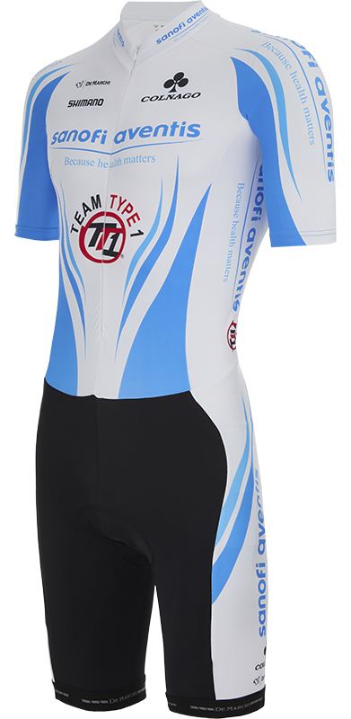 Комбинезон короткий рукав De Marchi Team Sanofi Aventis TT1 (black-white-blue)