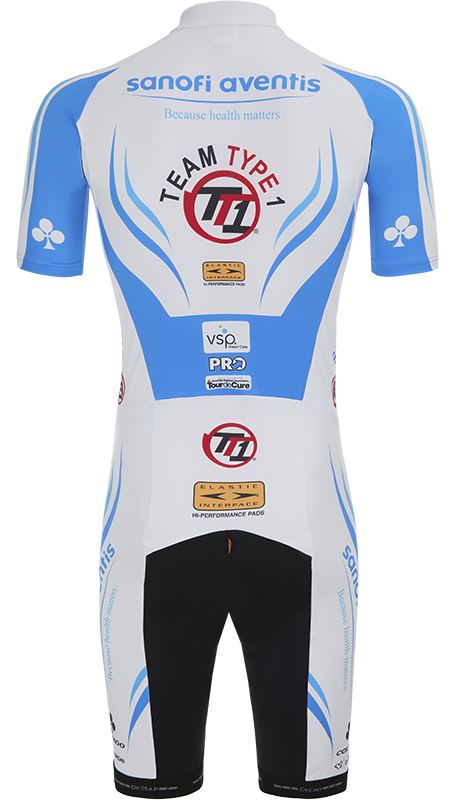 Комбинезон короткий рукав De Marchi Team Sanofi Aventis TT1 (black-white-blue)
