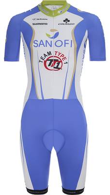 Комбинезон короткий рукав De Marchi Team Sanofi TT1 (white-blue-green)