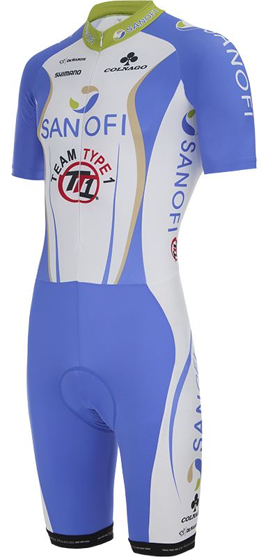 Комбинезон короткий рукав De Marchi Team Sanofi TT1 (white-blue-green)