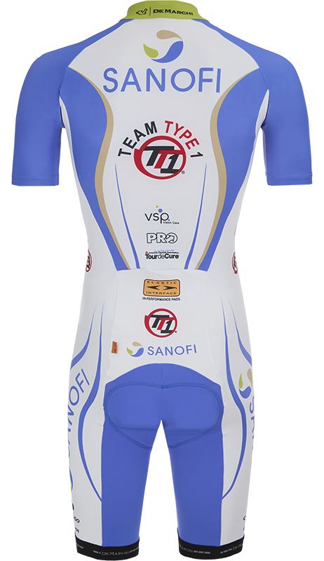 Комбинезон короткий рукав De Marchi Team Sanofi TT1 (white-blue-green)