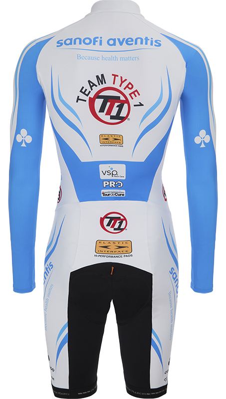 Комбинезон длинный рукав De Marchi Team Sanofi Aventis TT1 (black-white-blue)