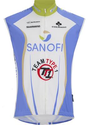 Веложилет De Marchi Team Sanofi TT1 Wind Vest (white-blue-green)