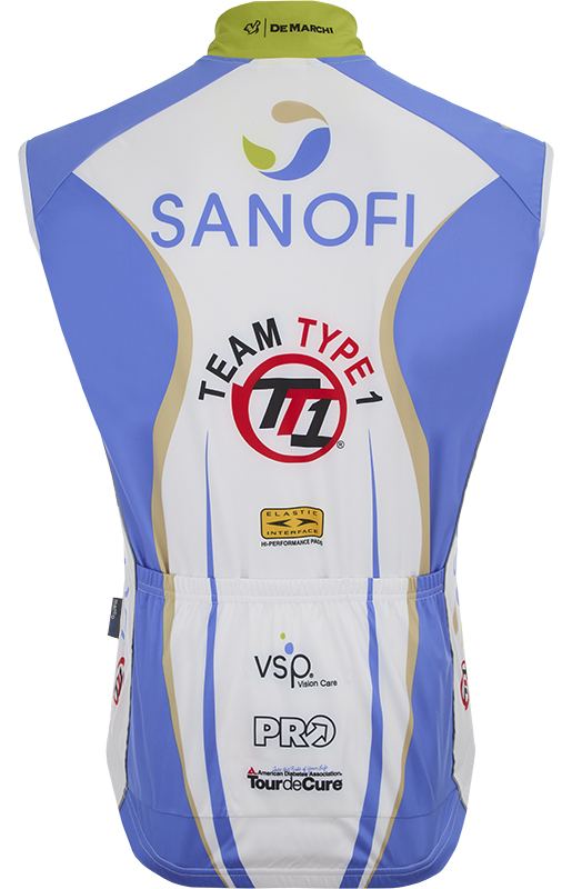 Веложилет De Marchi Team Sanofi TT1 Wind Vest (white-blue-green)