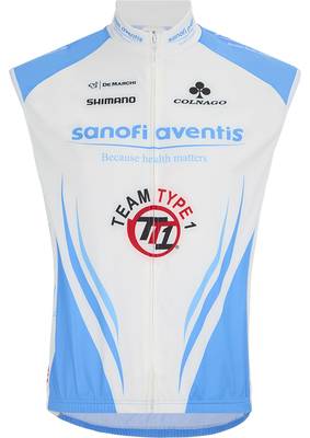 Веложилет De Marchi Team Sanofi Aventis TT1 Wind Vest (white-blue)