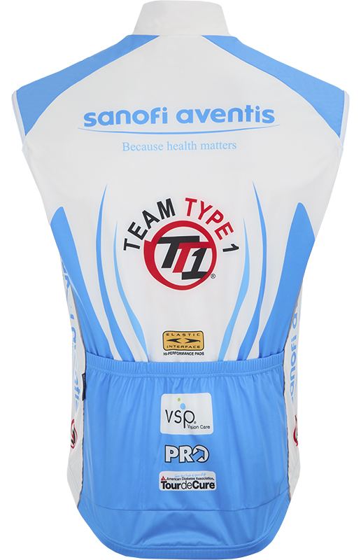 Веложилет De Marchi Team Sanofi Aventis TT1 Wind Vest (white-blue)