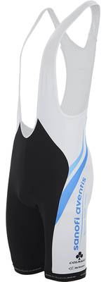 Велотрусы с лямками De Marchi Team Sanofi Aventis TT1 (black-white-blue)