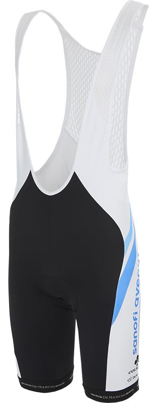 Велотрусы с лямками De Marchi Team Sanofi Aventis TT1 (black-white-blue)