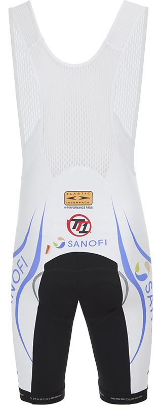 Велотрусы с лямками De Marchi Team Sanofi TT1 (black-white-blue)