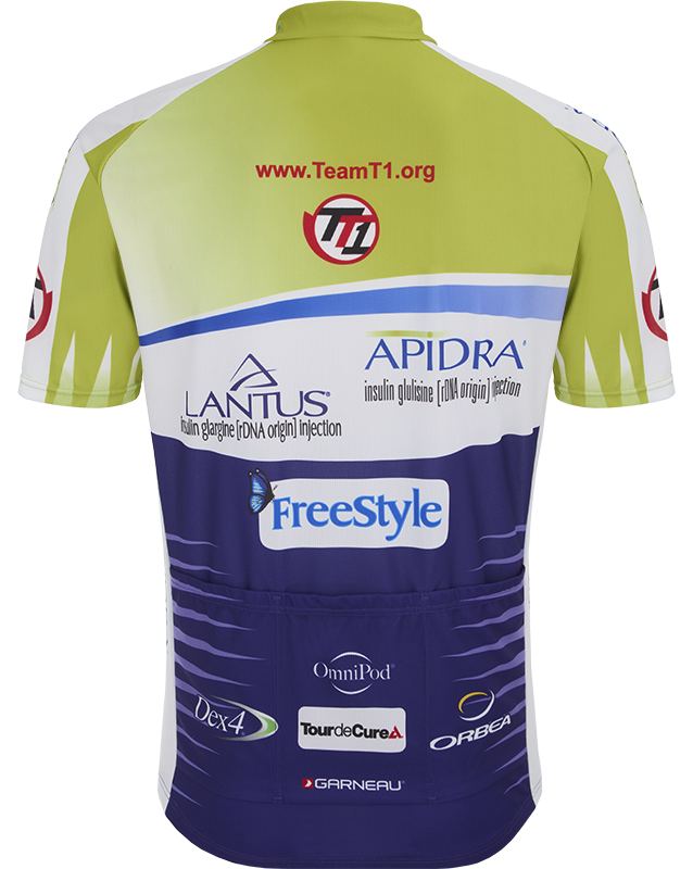Веломайка короткий рукав Louis Garneau Team TT1 (green-violet)