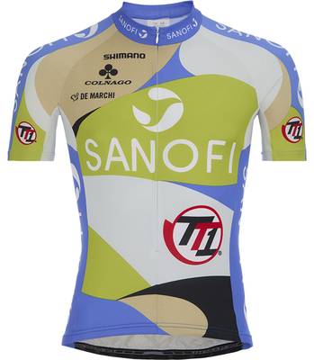 Веломайка короткий рукав De Marchi Team Sanofi TT1 Devo Long Zip (white-blue)
