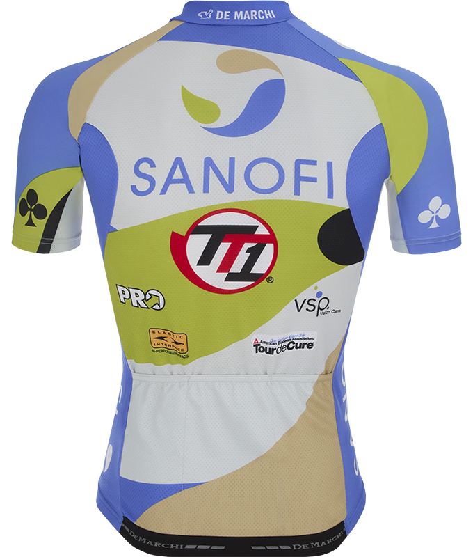 Веломайка короткий рукав De Marchi Team Sanofi TT1 Devo Long Zip (white-blue)