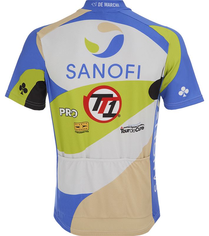 Веломайка короткий рукав De Marchi Team Sanofi TT1 Replica Jersey Short Zip (white-blue)
