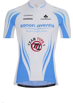 Веломайка короткий рукав De Marchi Team Sanofi Aventis TT1 (white-blue)