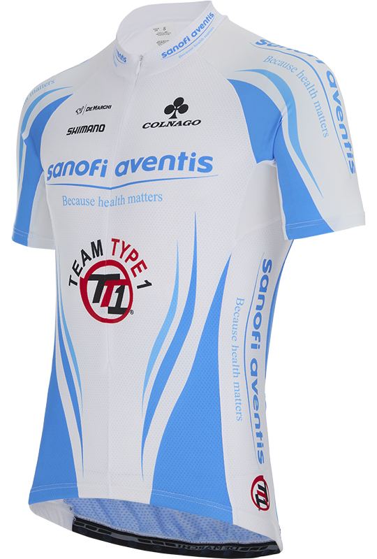 Веломайка короткий рукав De Marchi Team Sanofi Aventis TT1 (white-blue)