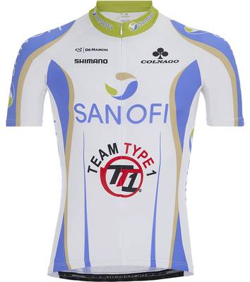 Веломайка короткий рукав De Marchi Team Sanofi TT1 (white-blue-green)