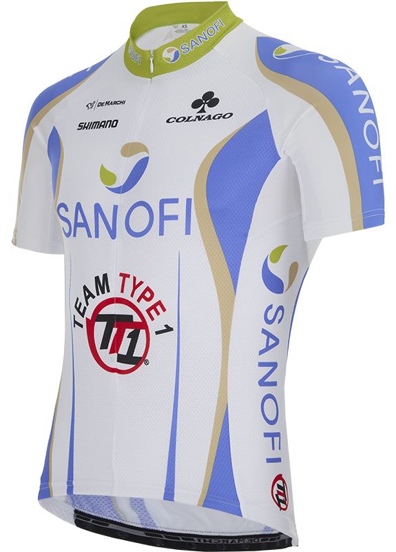Веломайка короткий рукав De Marchi Team Sanofi TT1 (white-blue-green)