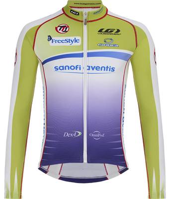 Веломайка длинный рукав Louis Garneau Team Sanofi Aventis TT1 (green-violet)