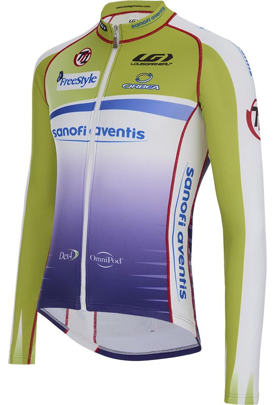 Веломайка длинный рукав Louis Garneau Team Sanofi Aventis TT1 (green-violet)