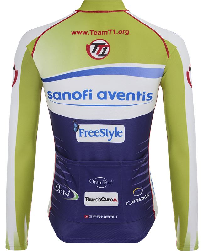 Веломайка длинный рукав Louis Garneau Team Sanofi Aventis TT1 (green-violet)