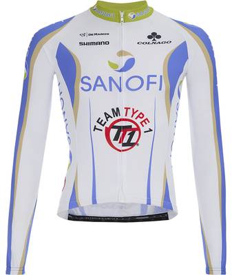 Веломайка длинный рукав De Marchi Team Sanofi TT1 (white-blue-green)