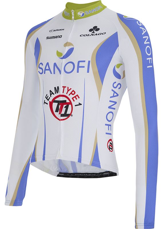 Веломайка длинный рукав De Marchi Team Sanofi TT1 (white-blue-green)