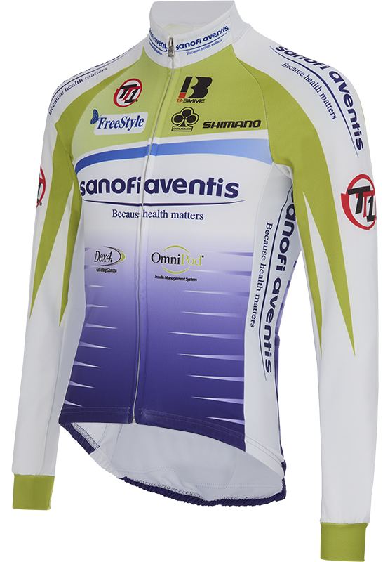 Веломайка длинный рукав Biemme Team Sanofi Aventis TT1 (green-violet)